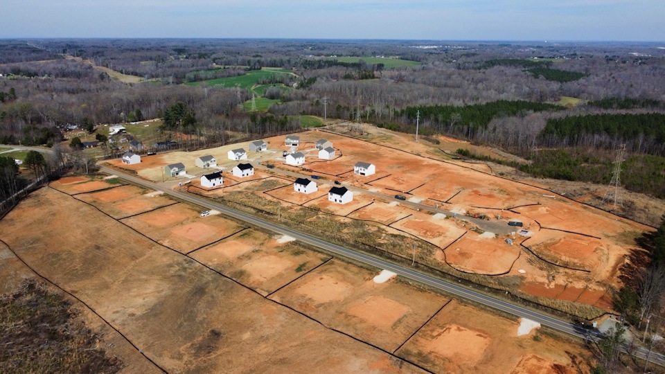 A large area with many buildings.
