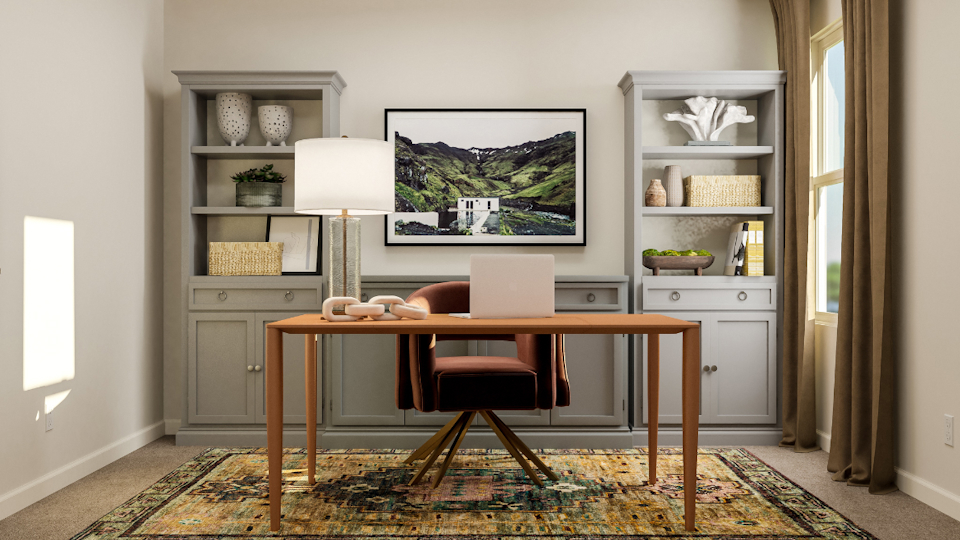 A room with a table and a television.