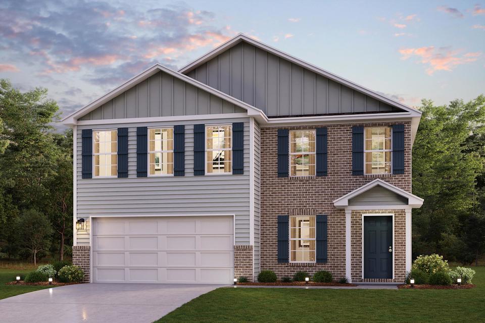 A house with a garage.