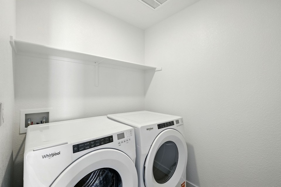 A washing machine and dryer.