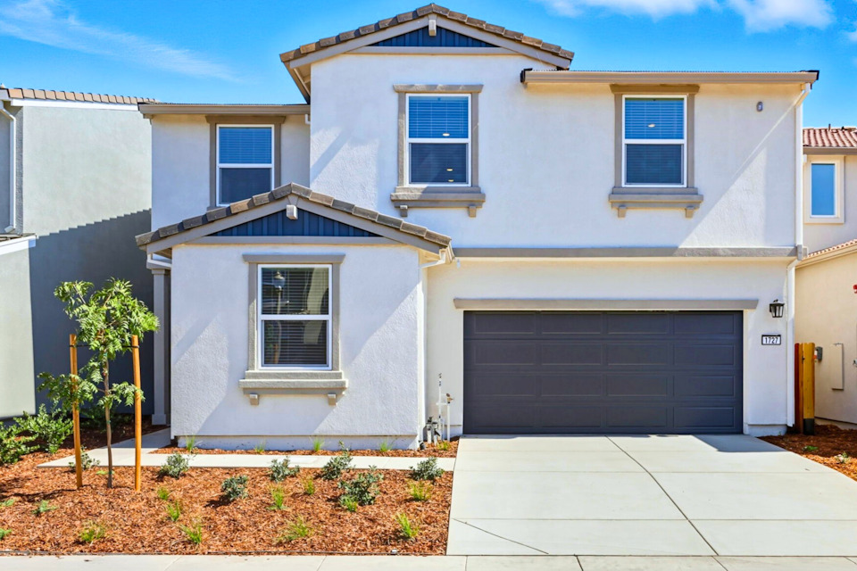 A house with a garage.