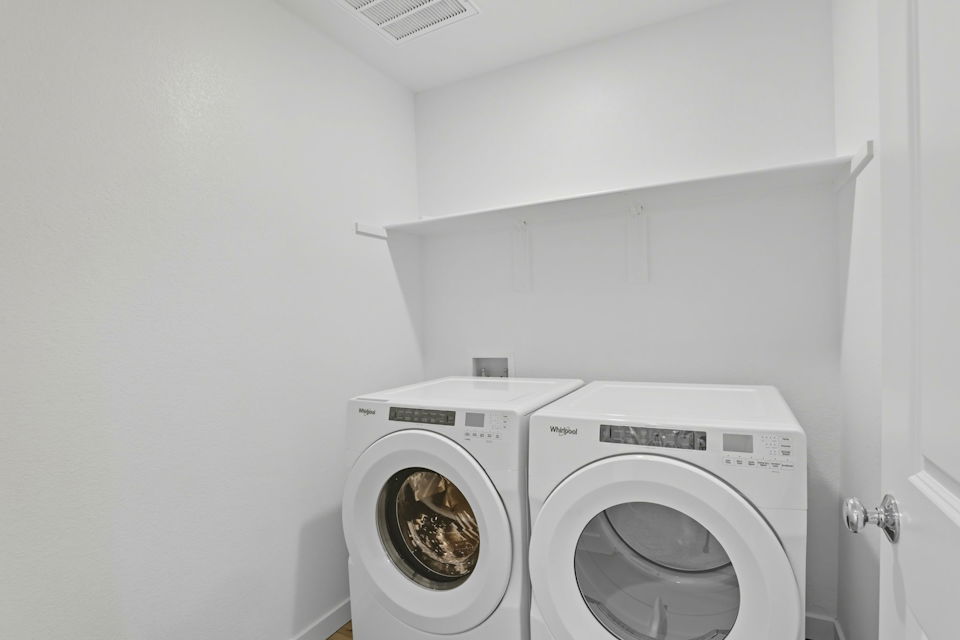 A washing machine and dryer.